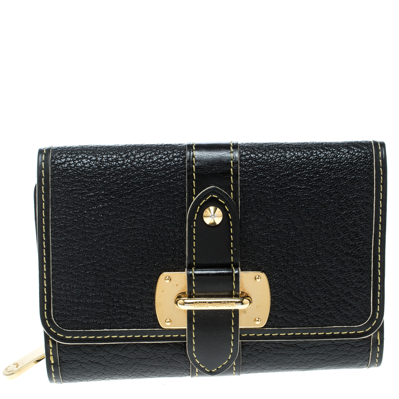 Pre Owned Louis Vuitton Black Suhali Leather Le Somptueux Wallet