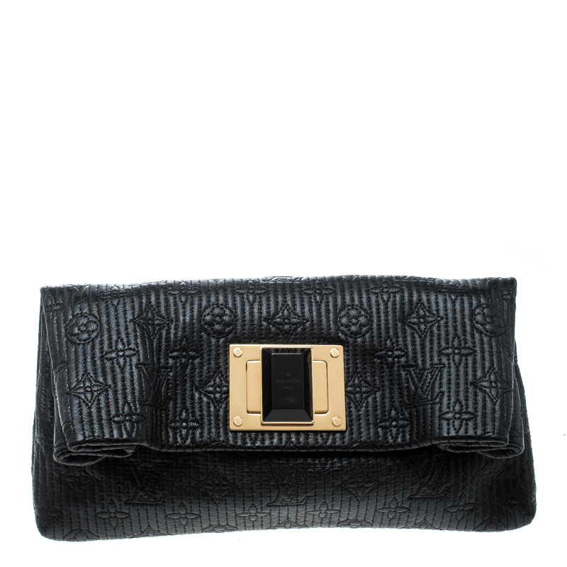 Louis Vuitton Black Monogram Leather Limited Edition Altair Clutch
