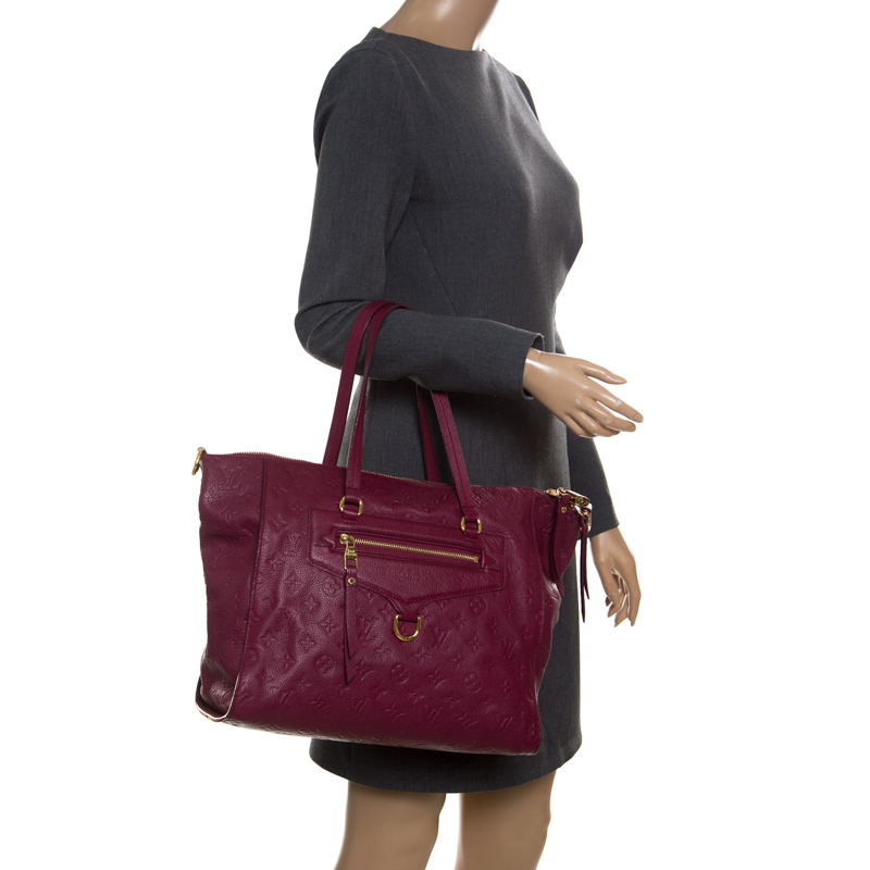 

Louis Vuitton Aurore Monogram Empreinte Leather Lumineuse PM Bag, Red