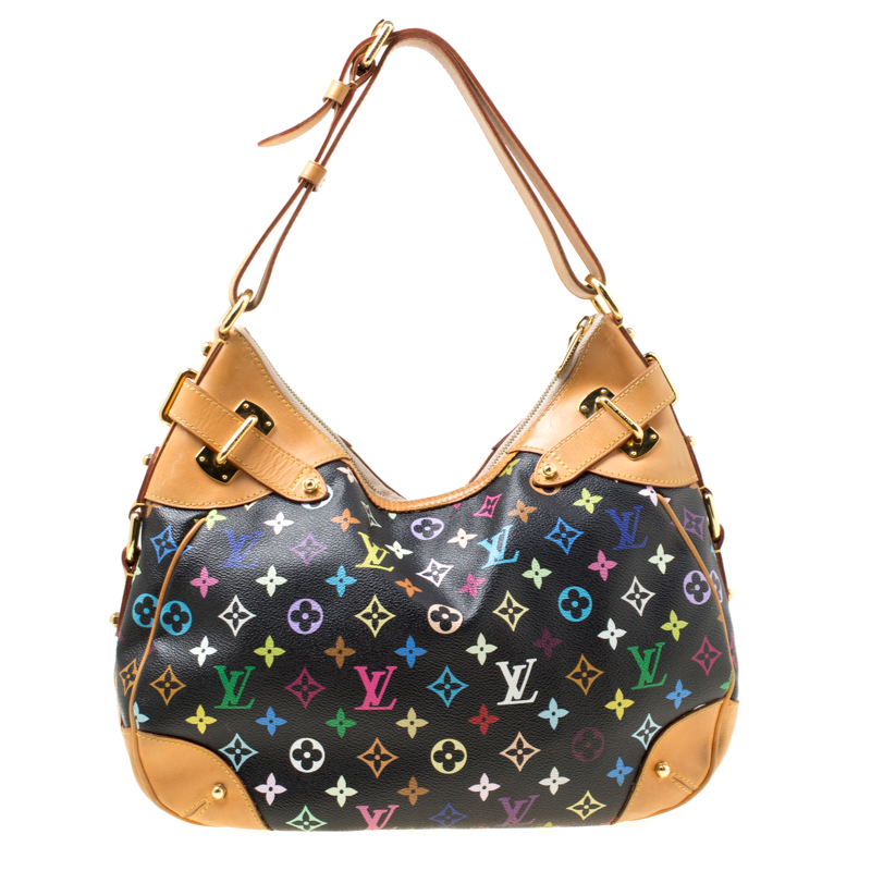 Louis Vuitton Monogram Multicolor Greta Large Shoulder Bag Hobo