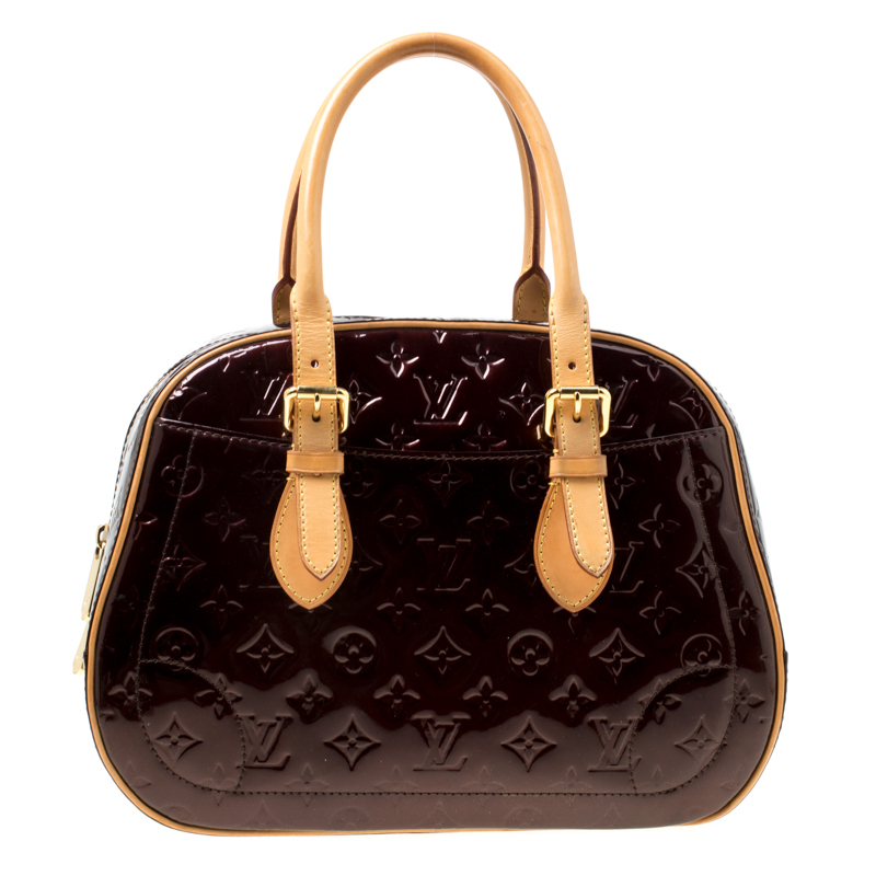 Pre Owned Louis Vuitton Amarante Monogram Vernis Summit Drive Bag