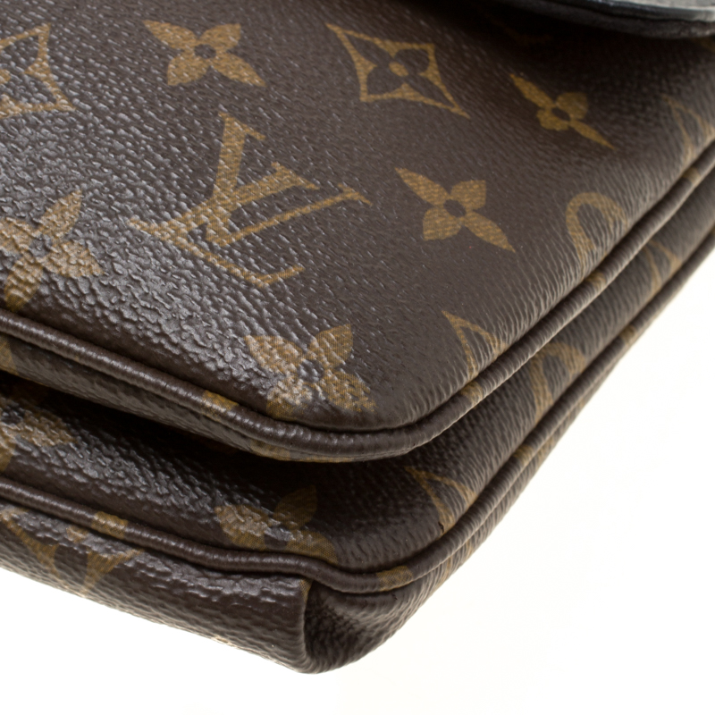 LOUIS VUITTON Monogram Twinset Clutch Black 102754