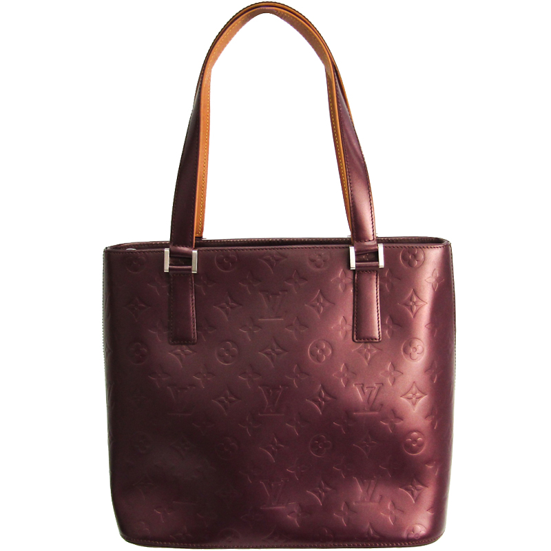 Pre Owned Louis Vuitton Purple Monogram Mat Stockton Bag