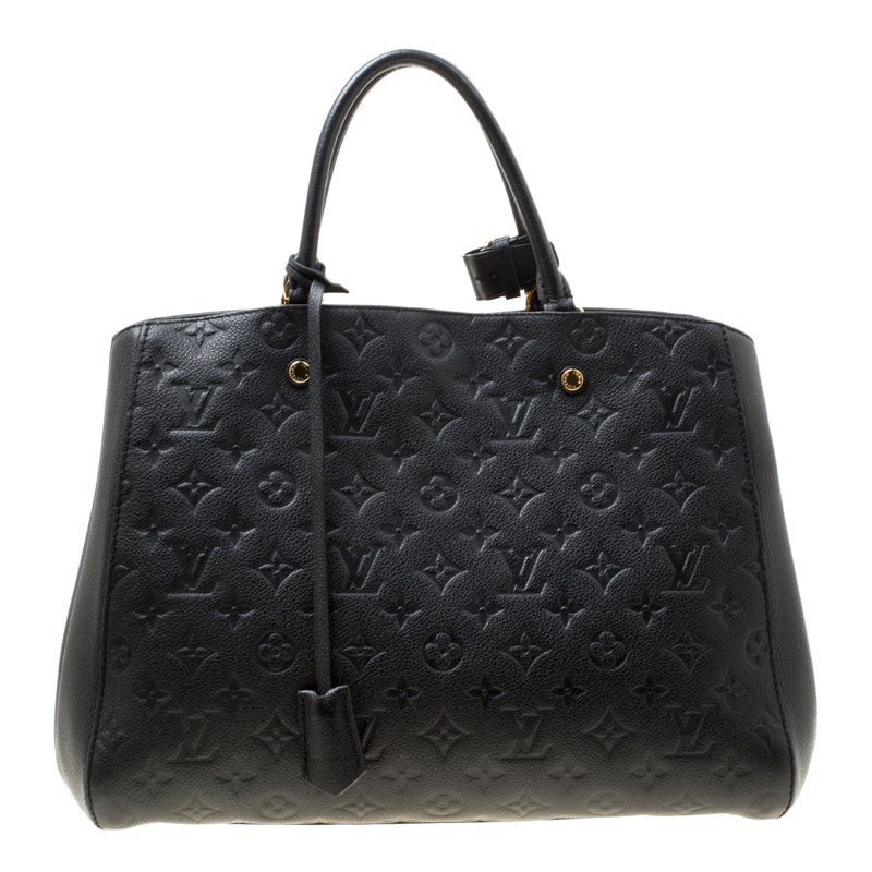 Louis Vuitton Black Monogram Empreinte Leather Montaigne GM Bag Louis