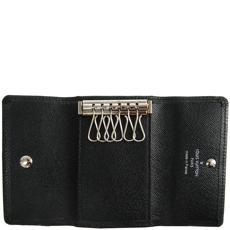 

Louis Vuitton Ardoise Taiga Leather 6 Key Holder, Black