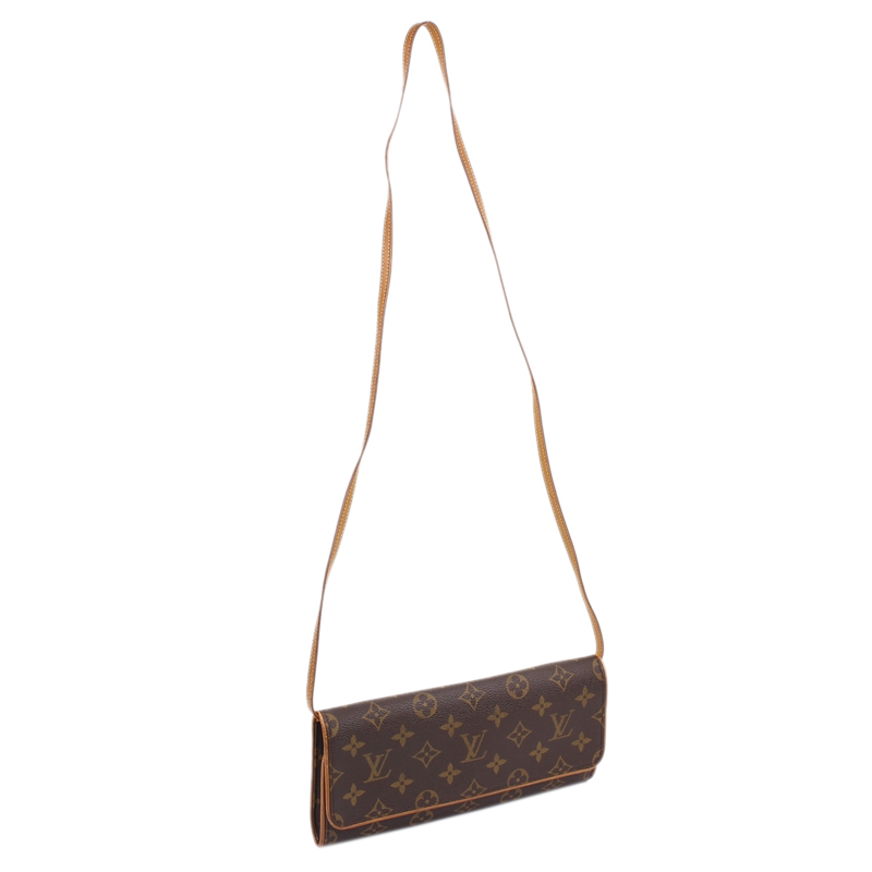 

Louis Vuitton Monogram Canvas Pochette Twin GM Bag, Brown