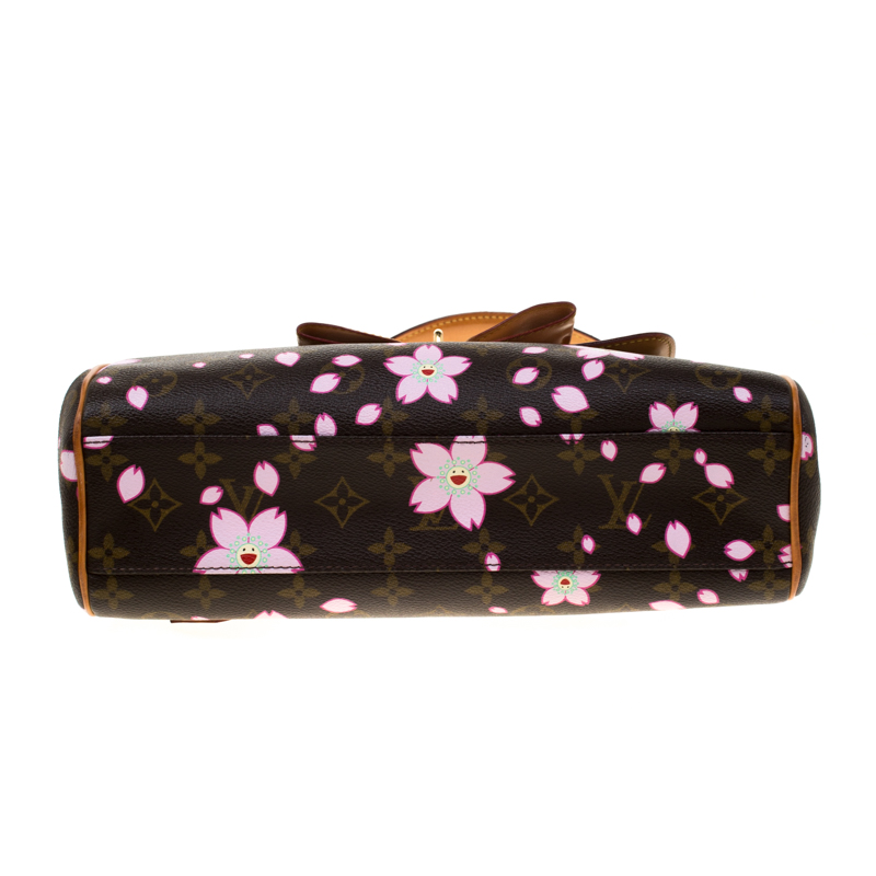 LOUIS VUITTON Monogram Cherry Blossom Sac Retro Bag Brown 928606