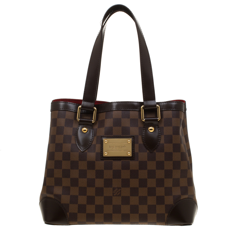 Pre Owned Louis Vuitton Damier Ebene Canvas and Leather Hampstead PM Bag