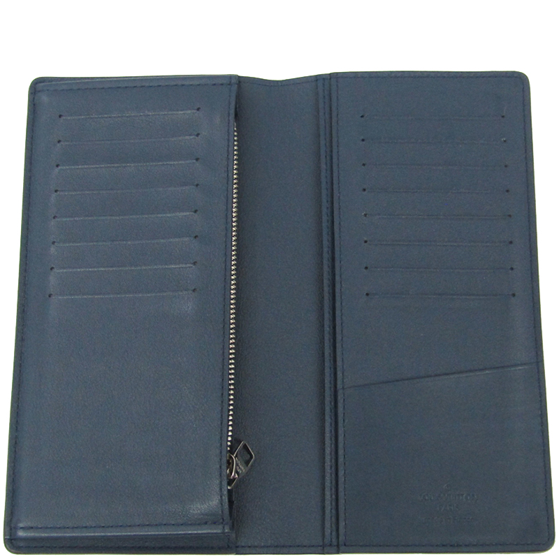 

Louis Vuitton Navy Taurillon Leather Brazza Wallet, Navy blue