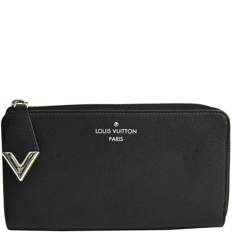 Louis Vuitton Noir Veau Cachemire Calfskin Leather Comete Wallet