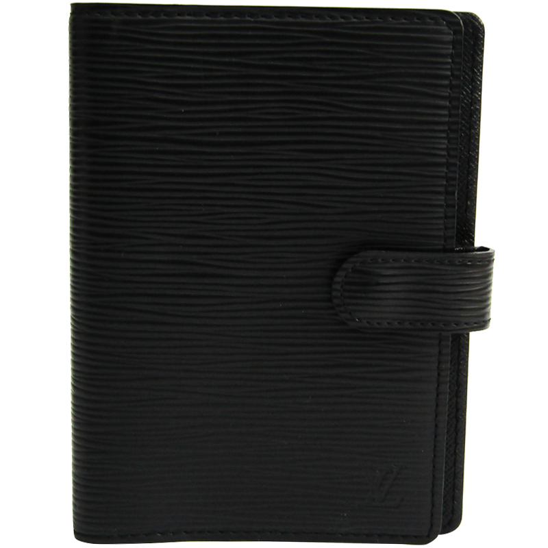 Pre Owned Louis Vuitton Noir Epi Leather Small Ring Agenda Cover