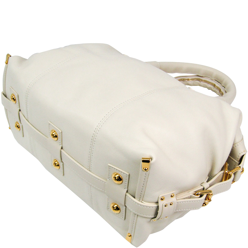 

Louis Vuitton Ivory Leather Veau Sac Louis Special Order Bag, White