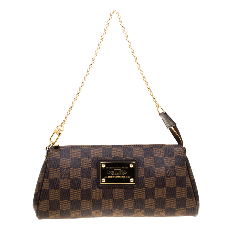 Pre Owned Louis Vuitton Damier Ebene Canvas Eva Pochette