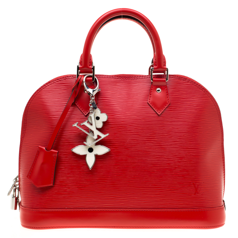 louis vuitton red vernis alma bag