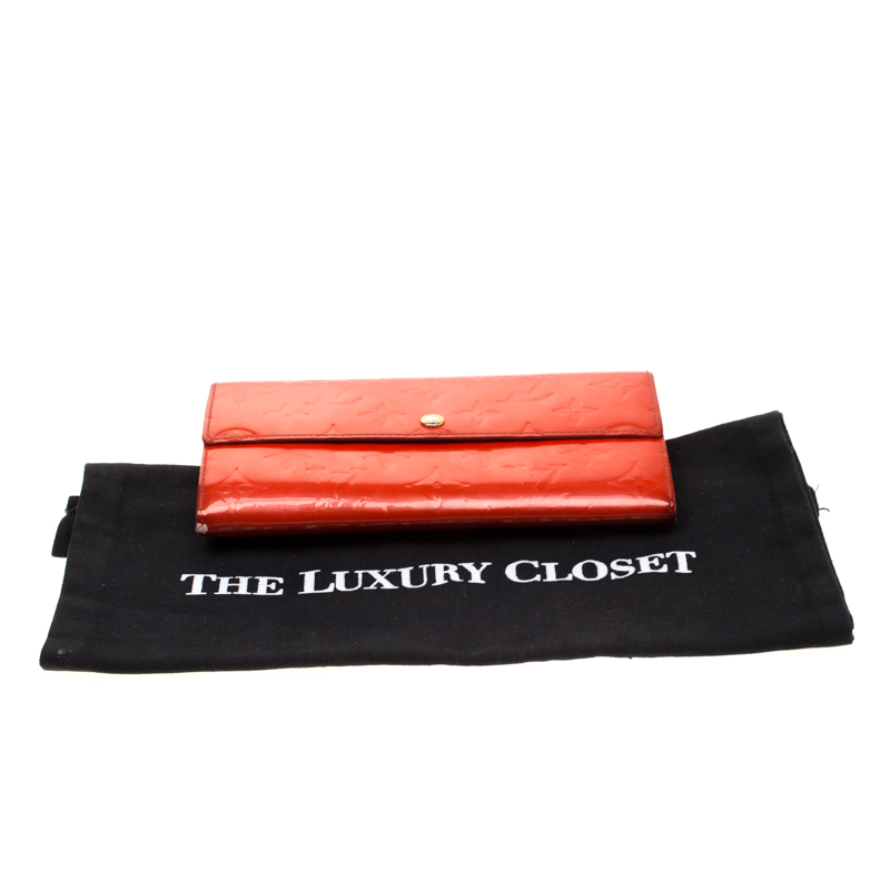 Louis Vuitton Orange Sunset Monogram Vernis Porte Tresor
