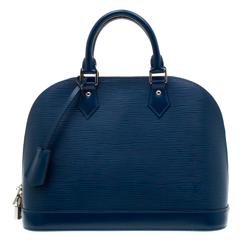 Pre Owned Louis Vuitton Cyan Epi Leather Alma PM Bag