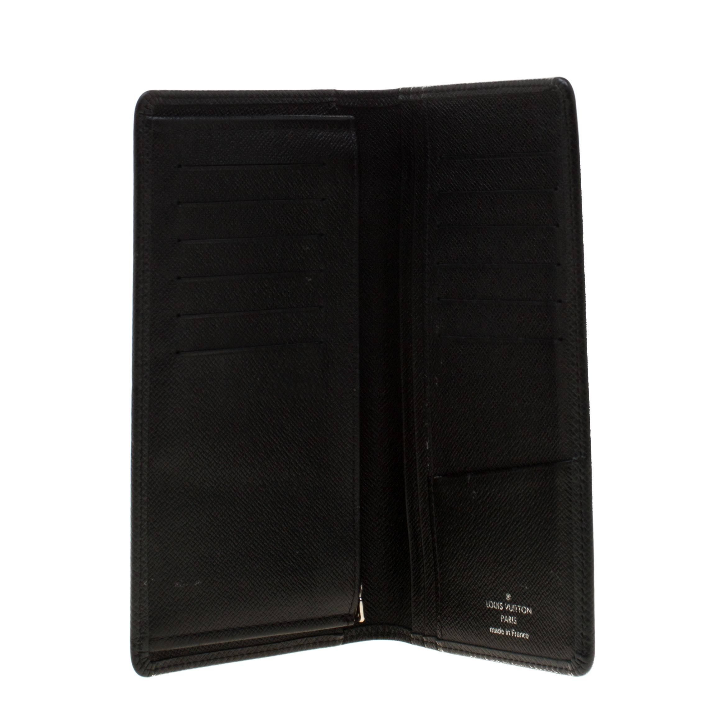 

Louis Vuitton Black Taiga Leather Brazza Wallet