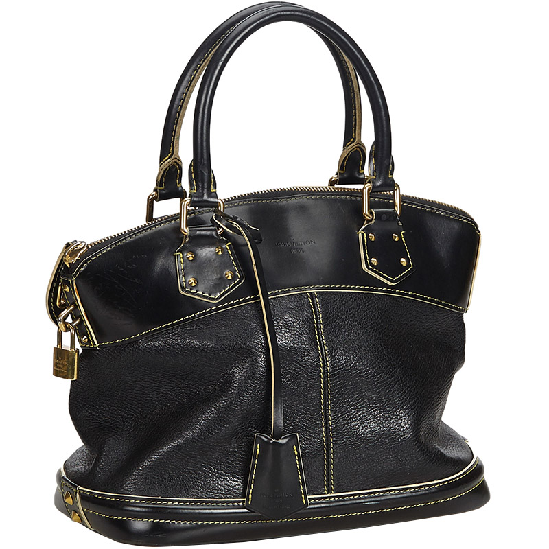 

Louis Vuitton Black Suhali Leather Lockit MM Bag