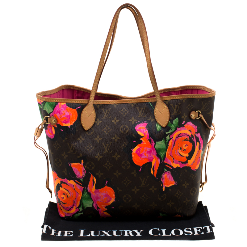 LOUIS VUITTON, a monogrammed canvas shoulder bag, Stephen Sprouse Roses  Neverfull MM, limited edition 2009. - Bukowskis