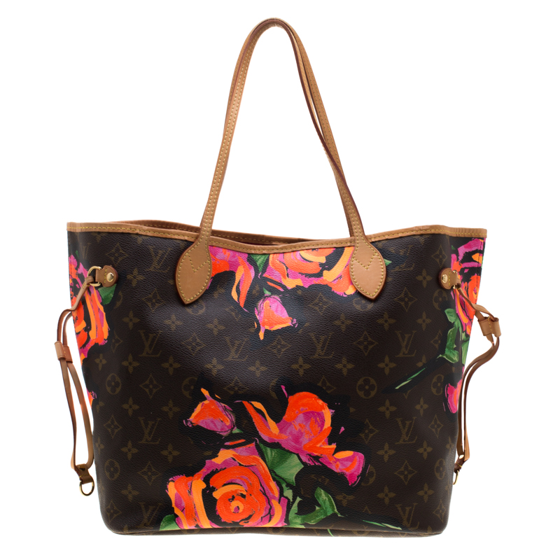 Louis Vuitton Limited Rare Stephen Sprouse Roses Neverfull MM Tote 860888