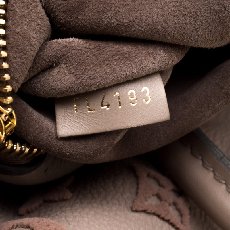 Louis Vuitton, Galet Beige Flocked Monogram Velvet and V…