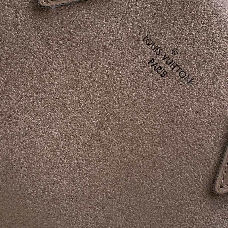 Louis Vuitton Tote W MM Galet Leather Monogram Print Suede Interior Beige