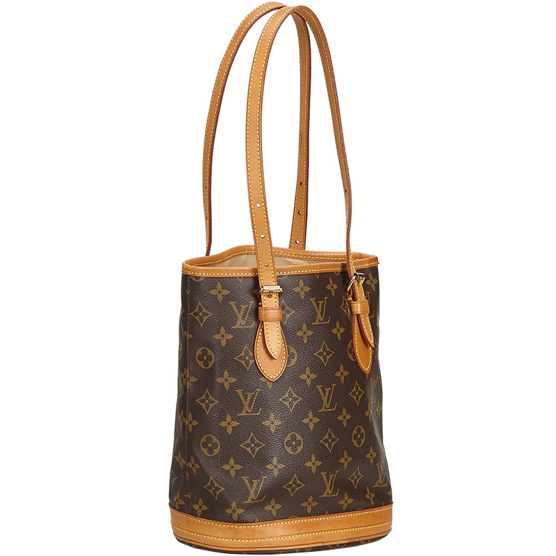 

Louis Vuitton Monogram Canvas Petite Bucket Bag, Brown