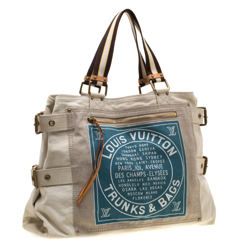 Louis Vuitton Globe Shopper Bag Grey Cotton ref.238995 - Joli Closet