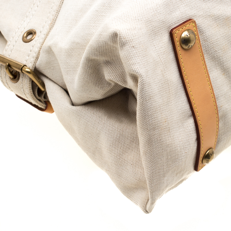 Louis Vuitton Globe Shopper Bag White Cloth ref.457287 - Joli Closet