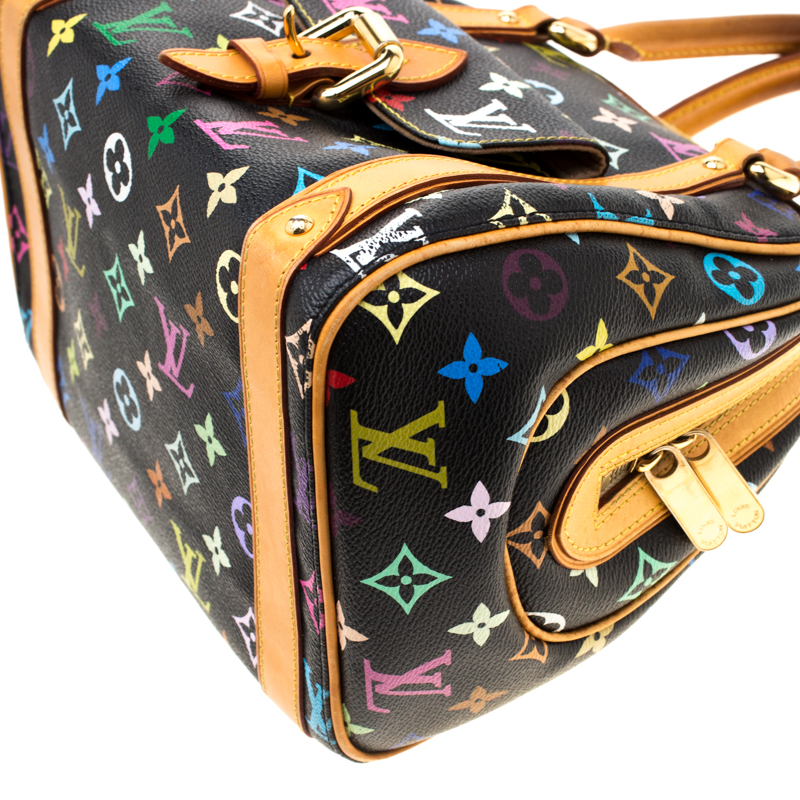 Louis Vuitton Monogram Multicolor Priscilla Hand Bag Noir M40097 in 2023