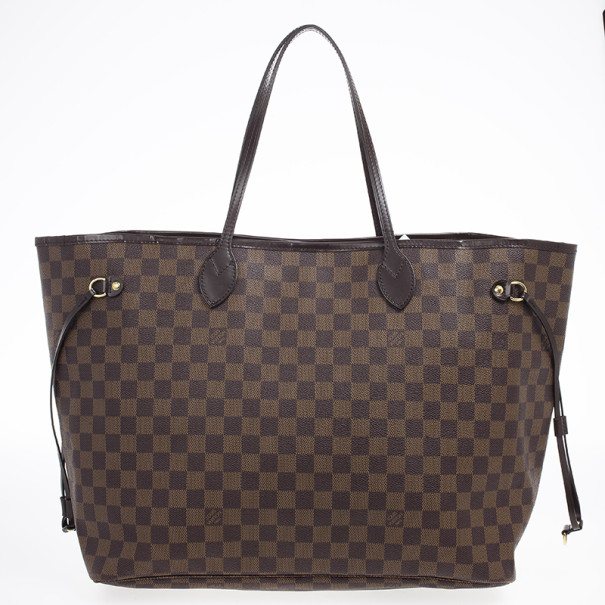 Pre Owned Louis Vuitton Damier Ebene Neverfull Tote GM