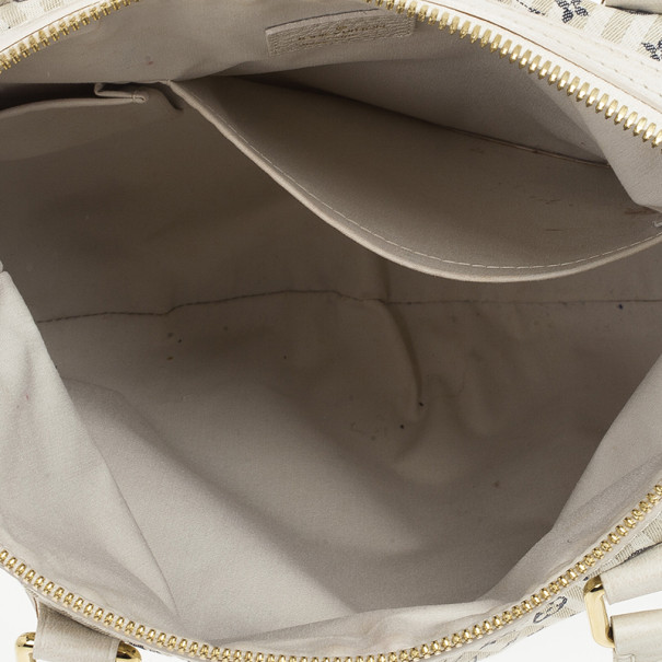 Louis Vuitton Brown Monogram Mini Lin Croisette Marina PM White Beige  Leather Cloth Pony-style calfskin Cloth ref.590309 - Joli Closet