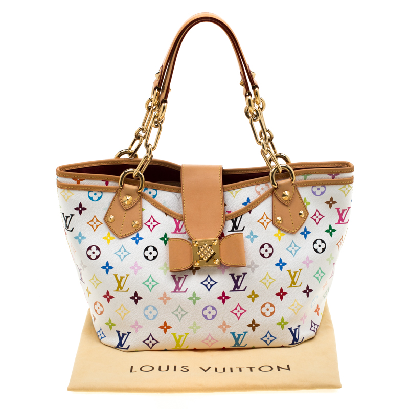 white colourful louis vuitton bag