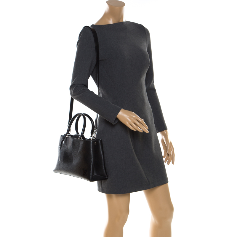 

Louis Vuitton Black Epi Leather Kleber MM Bag, Red