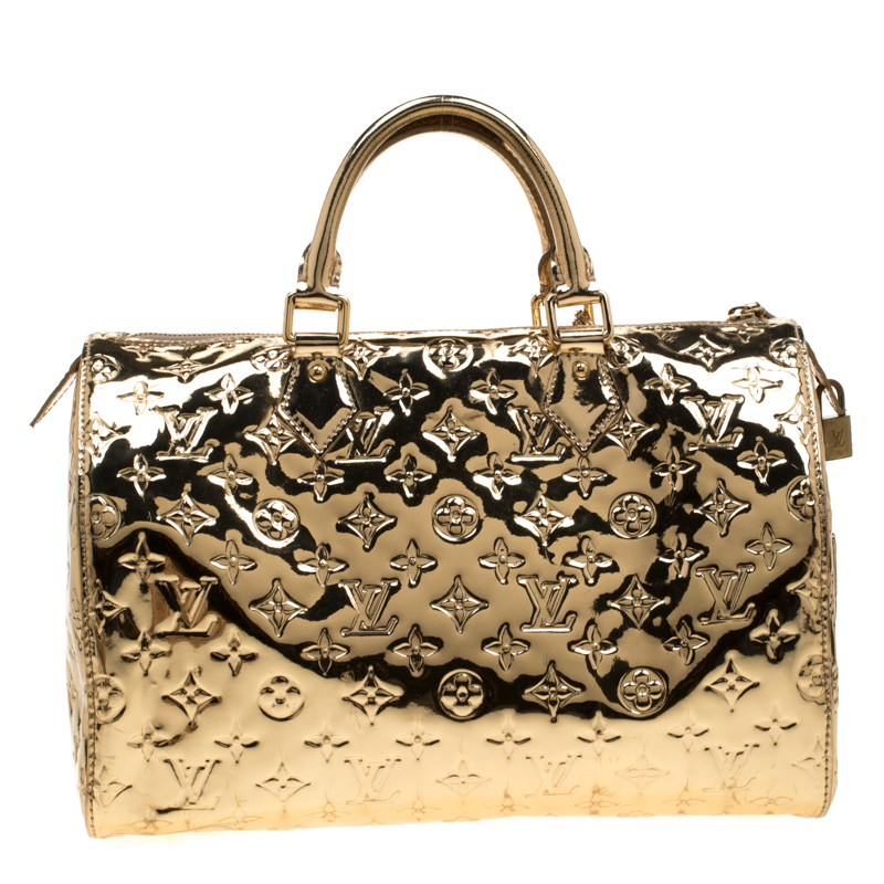 Louis Vuitton Gold Metallic Miroir Speedy 30 Ltd Ed Bag – The Closet
