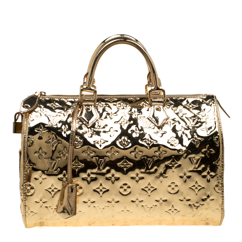 Louis Vuitton Gold Monogram Limited Edition Miroir Speedy 30 Bag