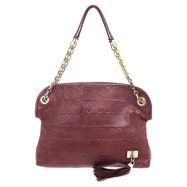 مملوكة مسبقًا Louis Vuitton Burgundy Paris Souple Whisper GM Tote