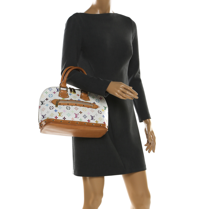 

Louis Vuitton White Multicolor Monogram Alma PM Bag