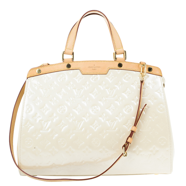 Pre Owned Louis Vuitton Blanc Corail Vernis Brea GM