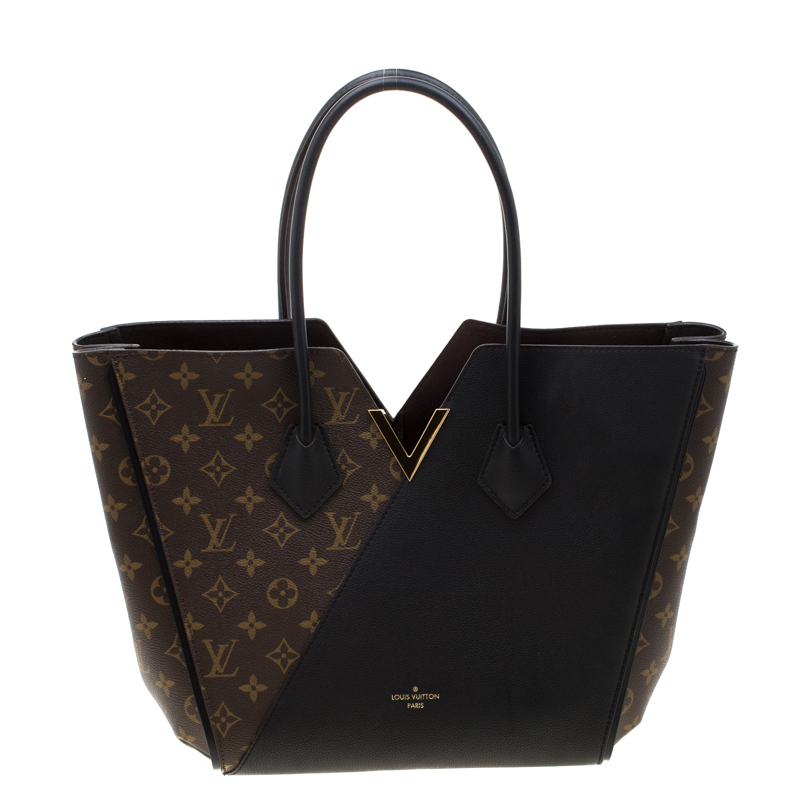 Pre Owned Louis Vuitton Black Monogram Canvas and Leather Kimono Bag