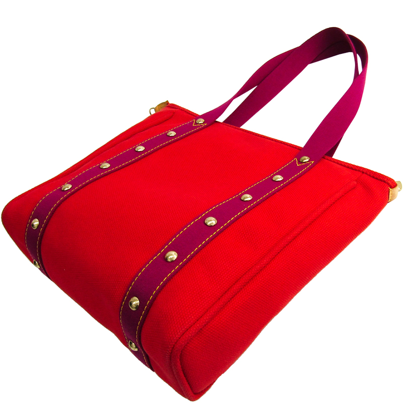 

Louis Vuitton Rouge Canvas Limited Edition Antigua Cabas MM Bag, Red