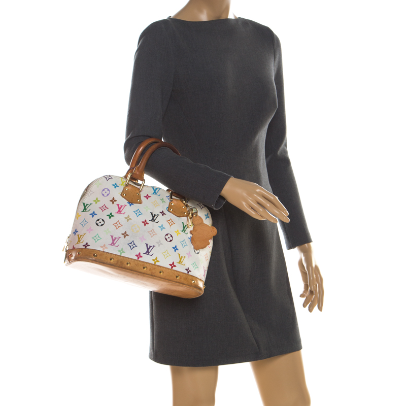 

Louis Vuitton White Multicolor Monogram Canvas Alma PM