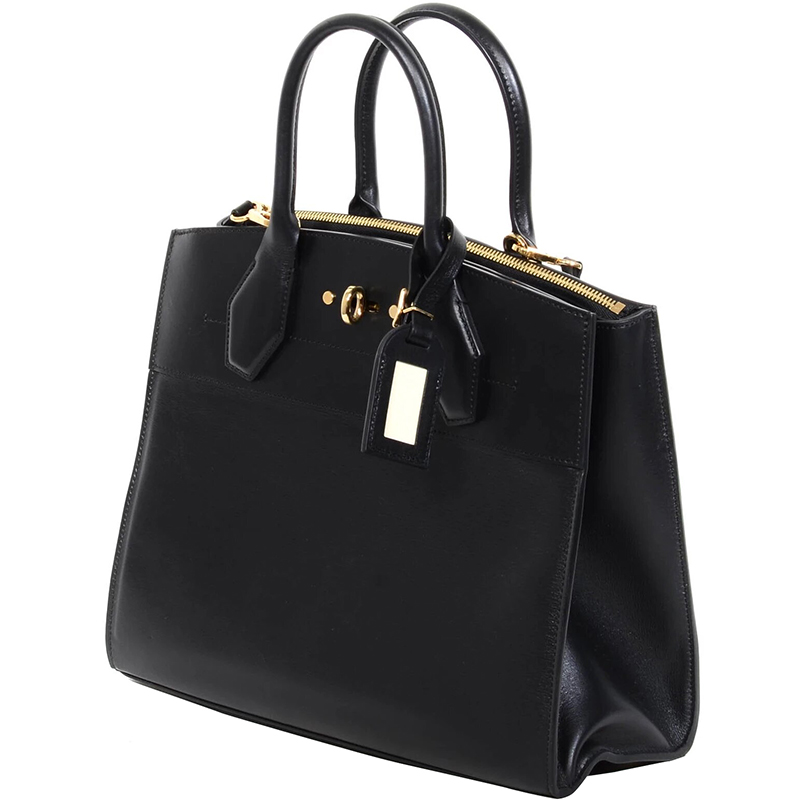 

Louis Vuitton Black Calfskin Leather City Steamer MM Bag