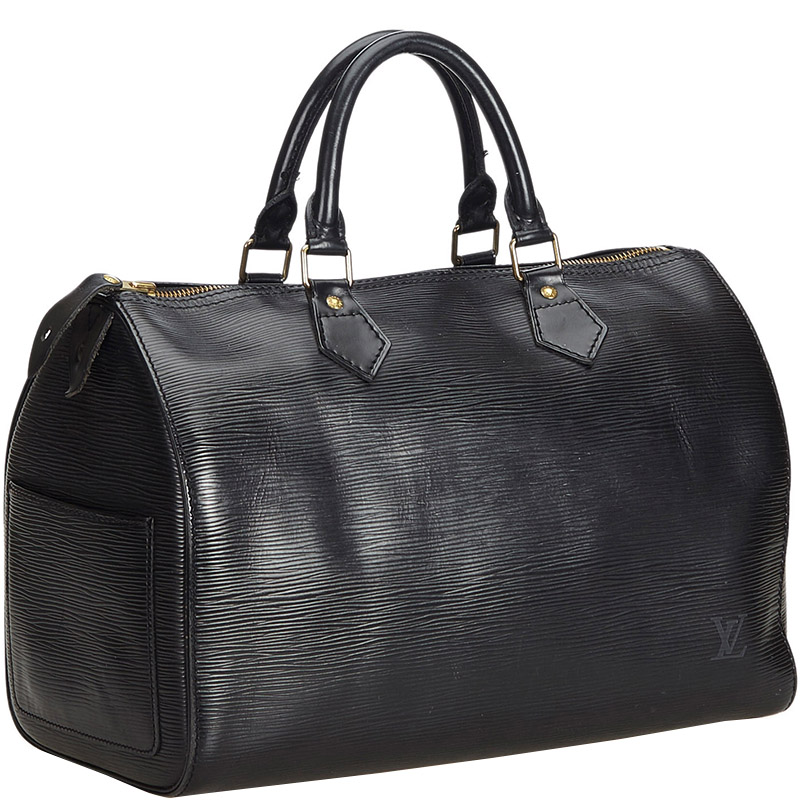 

Louis Vuitton Noir Epi Leather Speedy 35 Bag, Black