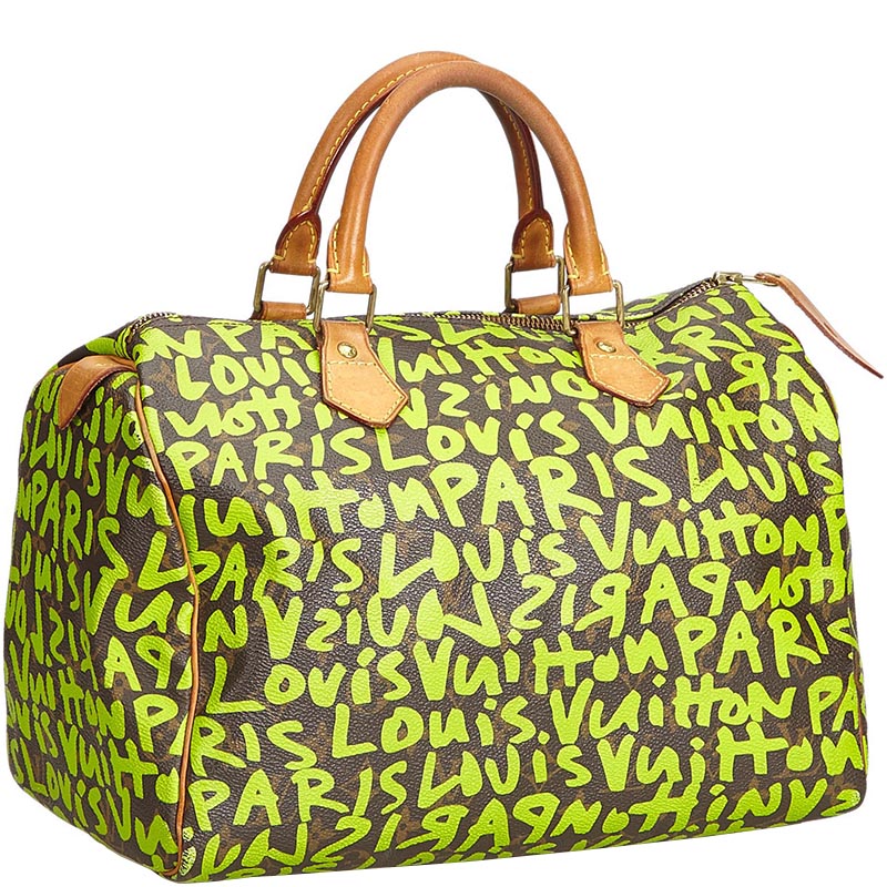 

Louis Vuitton Lime Green Stephen Sprouse Graffiti Speedy 30, Brown