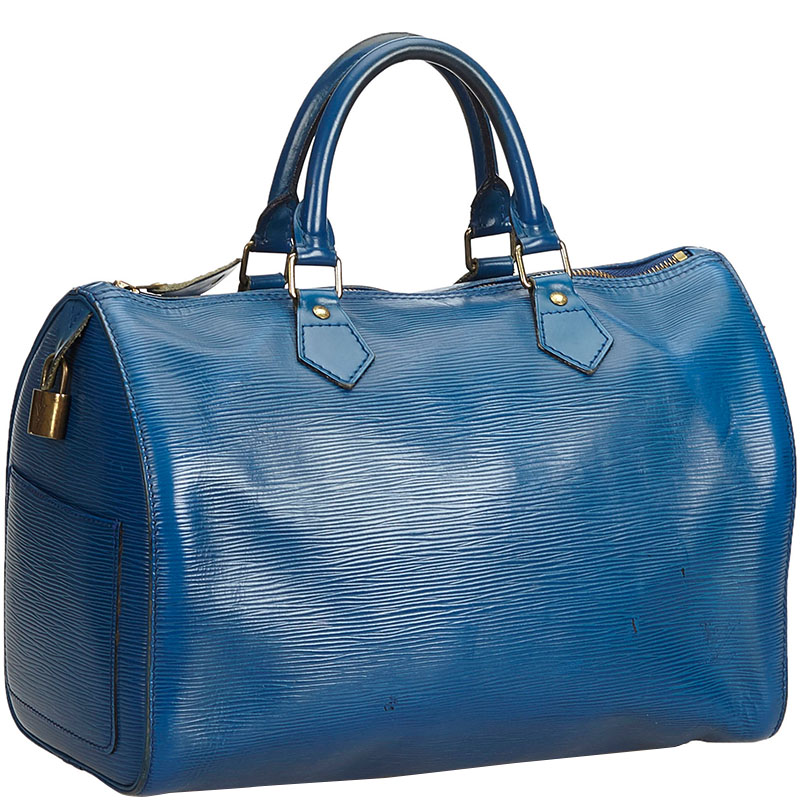 

Louis Vuitton Toledo Blue Epi Leather Speedy 35