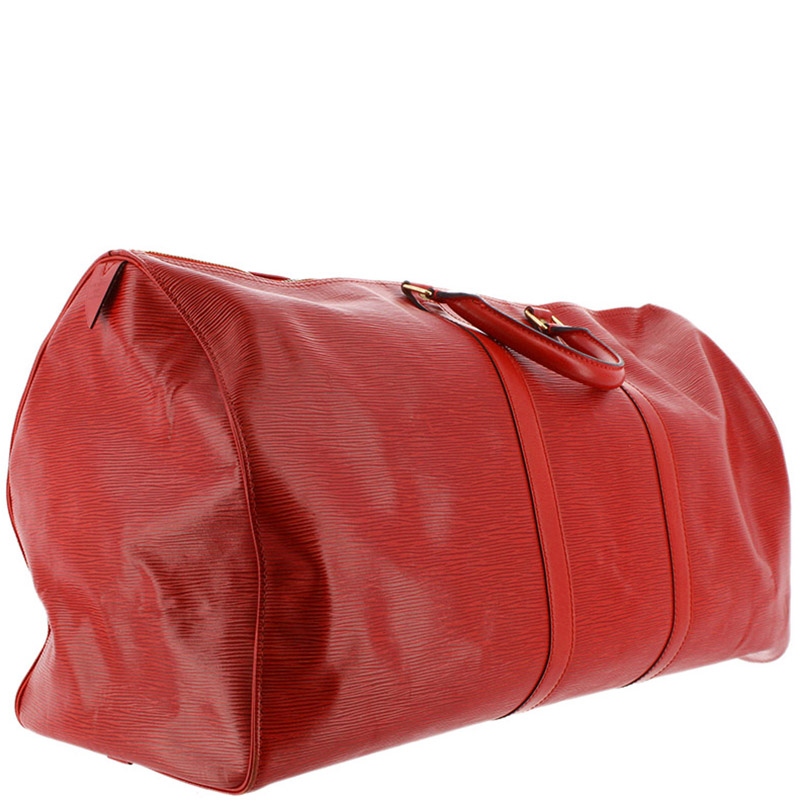 

Louis Vuitton Red Epi Leather Keepall 60 Bag