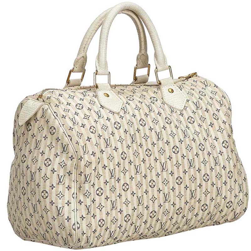 

Louis Vuitton White Mongorsm Mini Lin Croisette Speedy 30