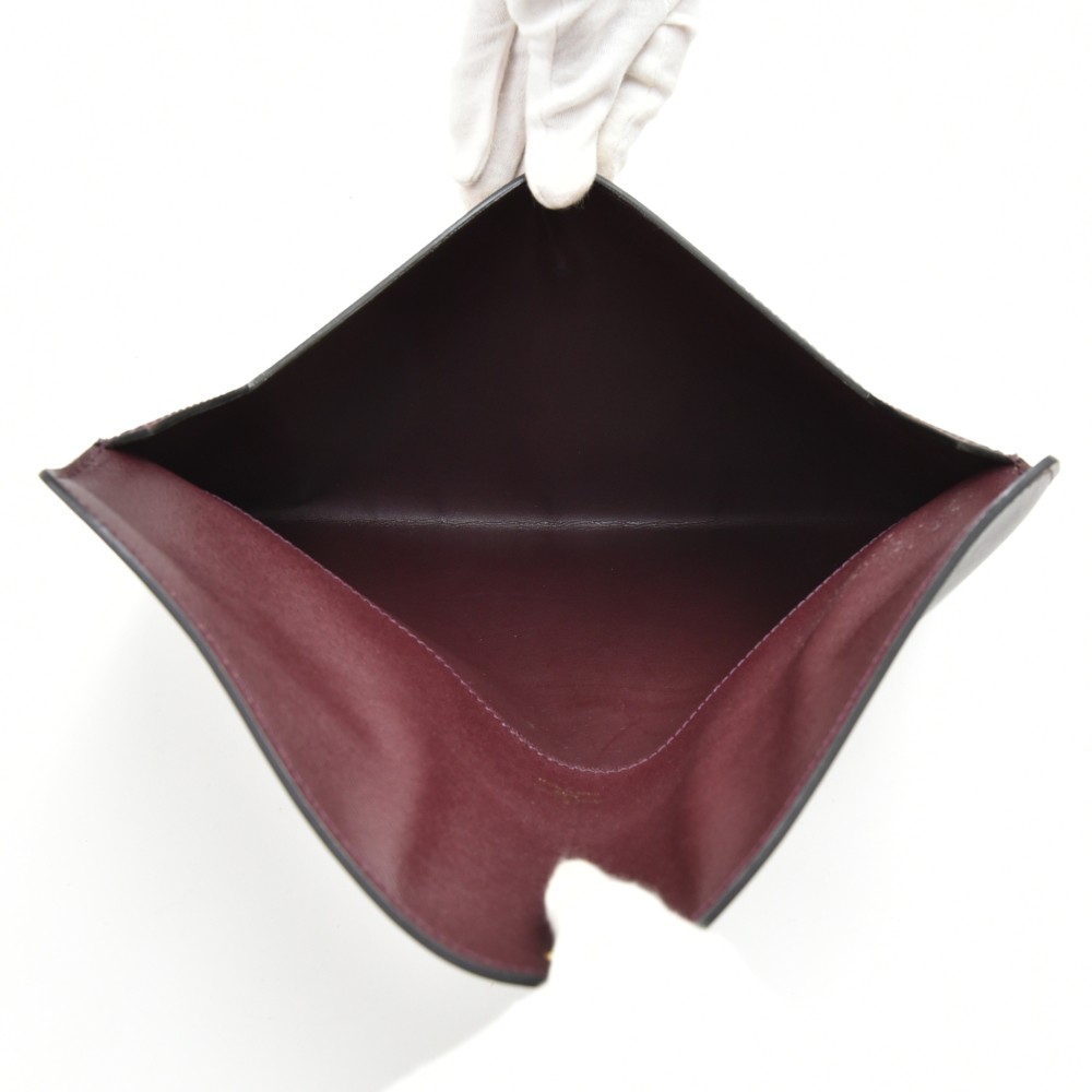 

Louis Vuitton Dark Brown Taiga Leather Document Case Clutch Bag