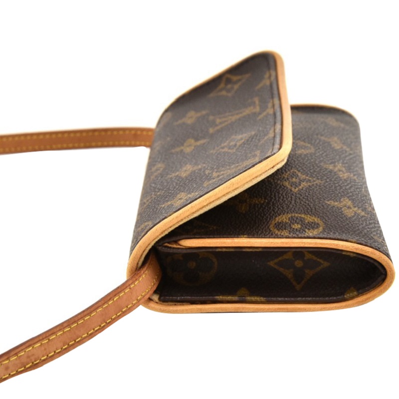 

Louis Vuitton Monogram Canvas Pochette Twin PM Bag, Brown